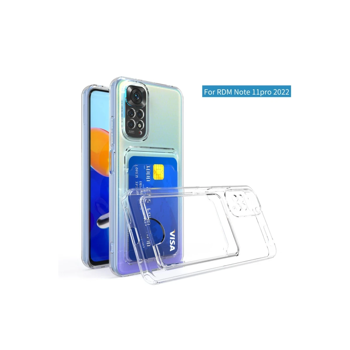 Newface Xiaomi Redmi Note 11 Pro Kılıf Kart Şeffaf Silikon - Şeffaf