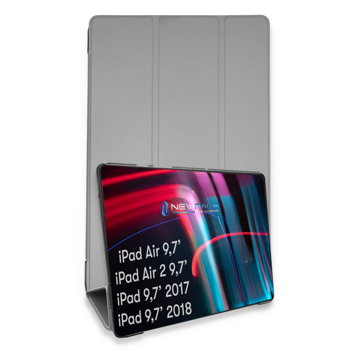 Newface Apple iPad 5 Air 9.7 Kılıf Tablet Smart Kılıf - Gri — görsel 5