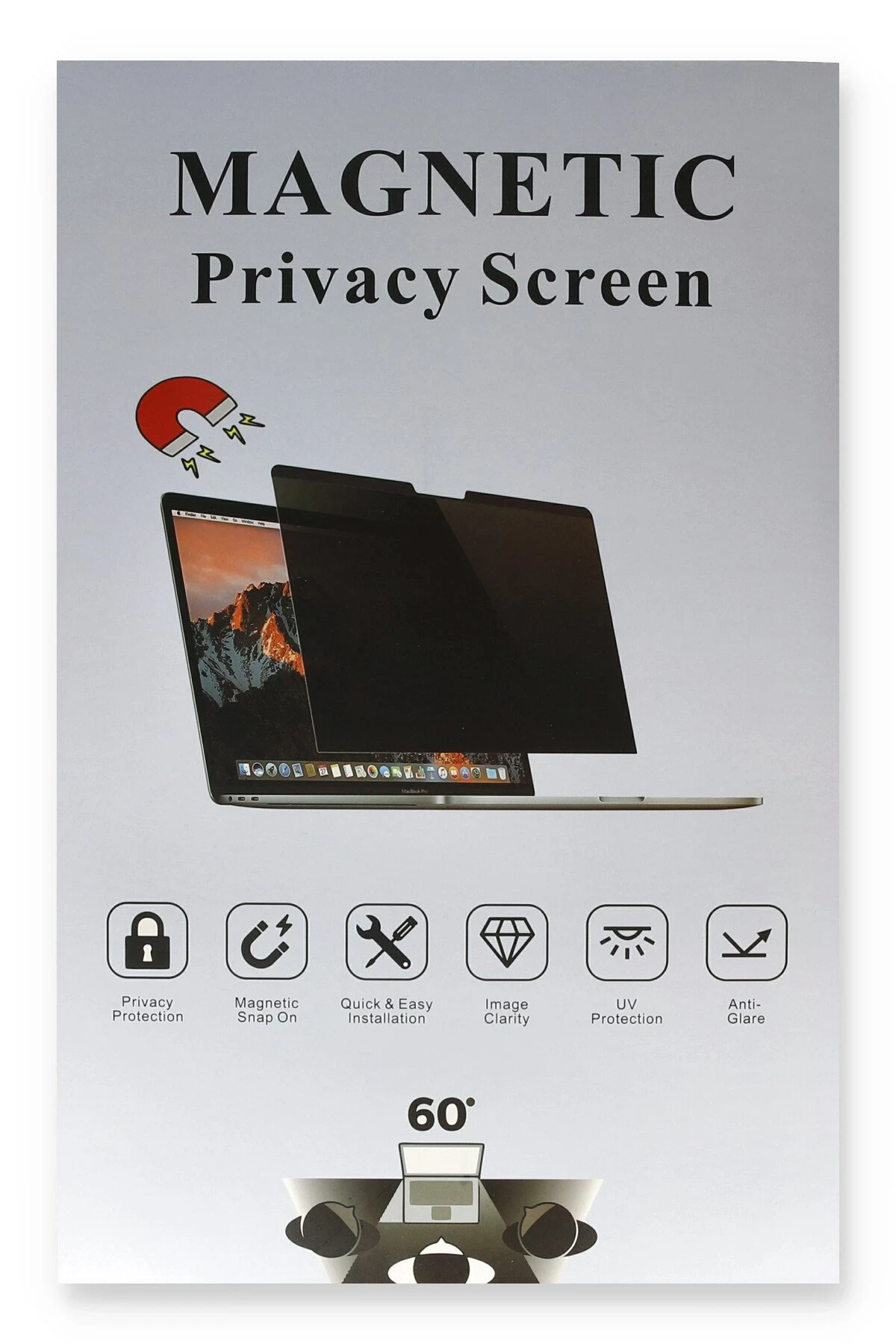 Newface Apple Macbook Pro 13 2020 Macbook Manyetik Hayalet Ekran Koruyucu - Siyah — görsel 5