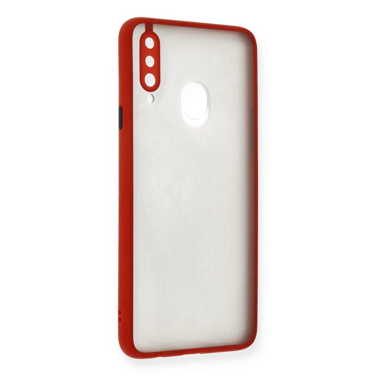 Newface Samsung Galaxy A20S Kılıf Montreal Silikon Kapak - Kırmızı