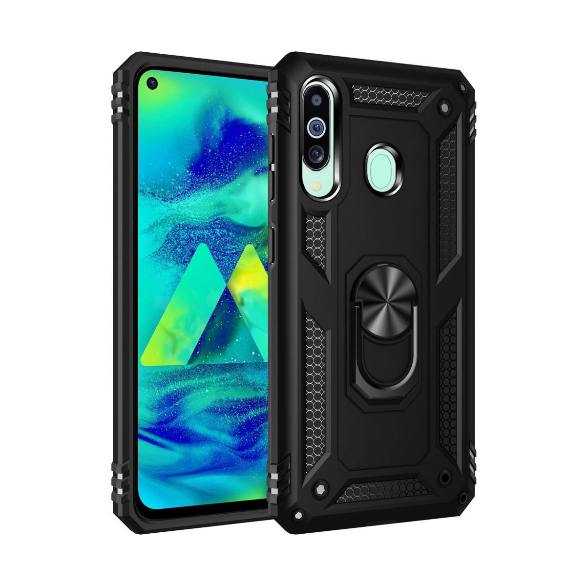 Newface Samsung Galaxy A60 Kılıf Sofya Yüzüklü Silikon Kapak - Siyah — görsel 3