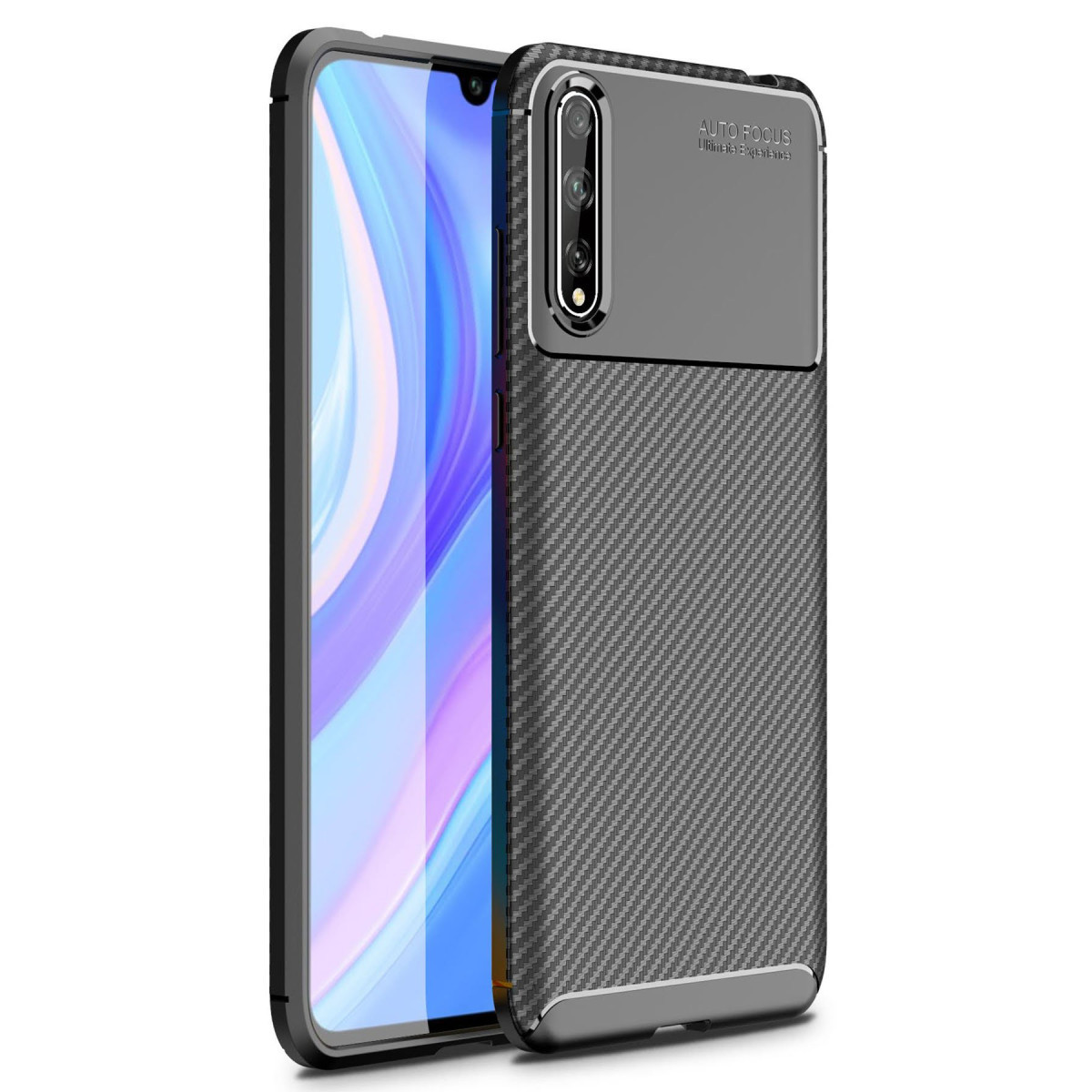 Newface Huawei P Smart S Kılıf Auto Focus Karbon Kapak - Siyah — görsel 3