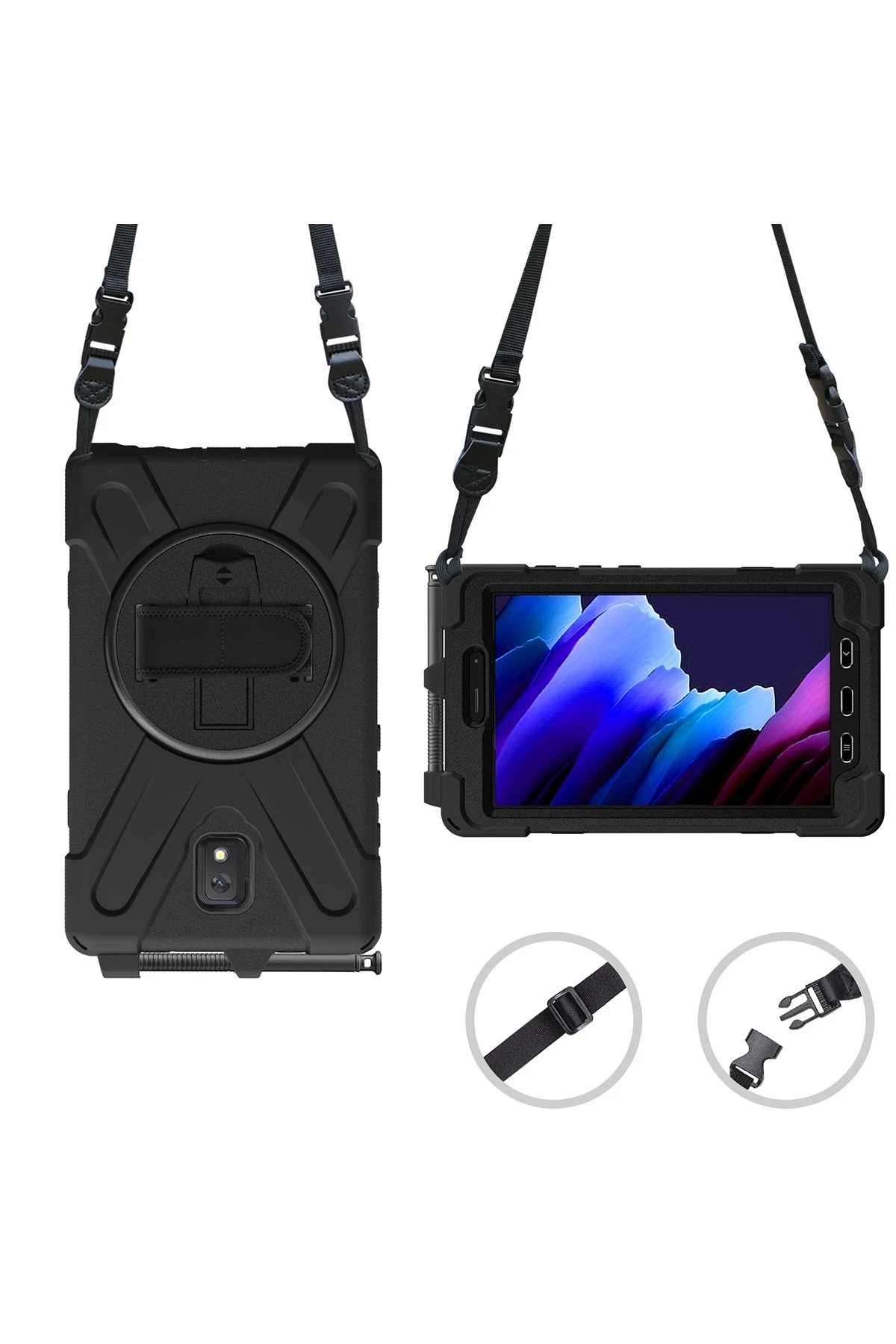 Newface Samsung Galaxy T577 Tab Active 3 Kılıf Amazing Tablet Kapak - Siyah — görsel 2