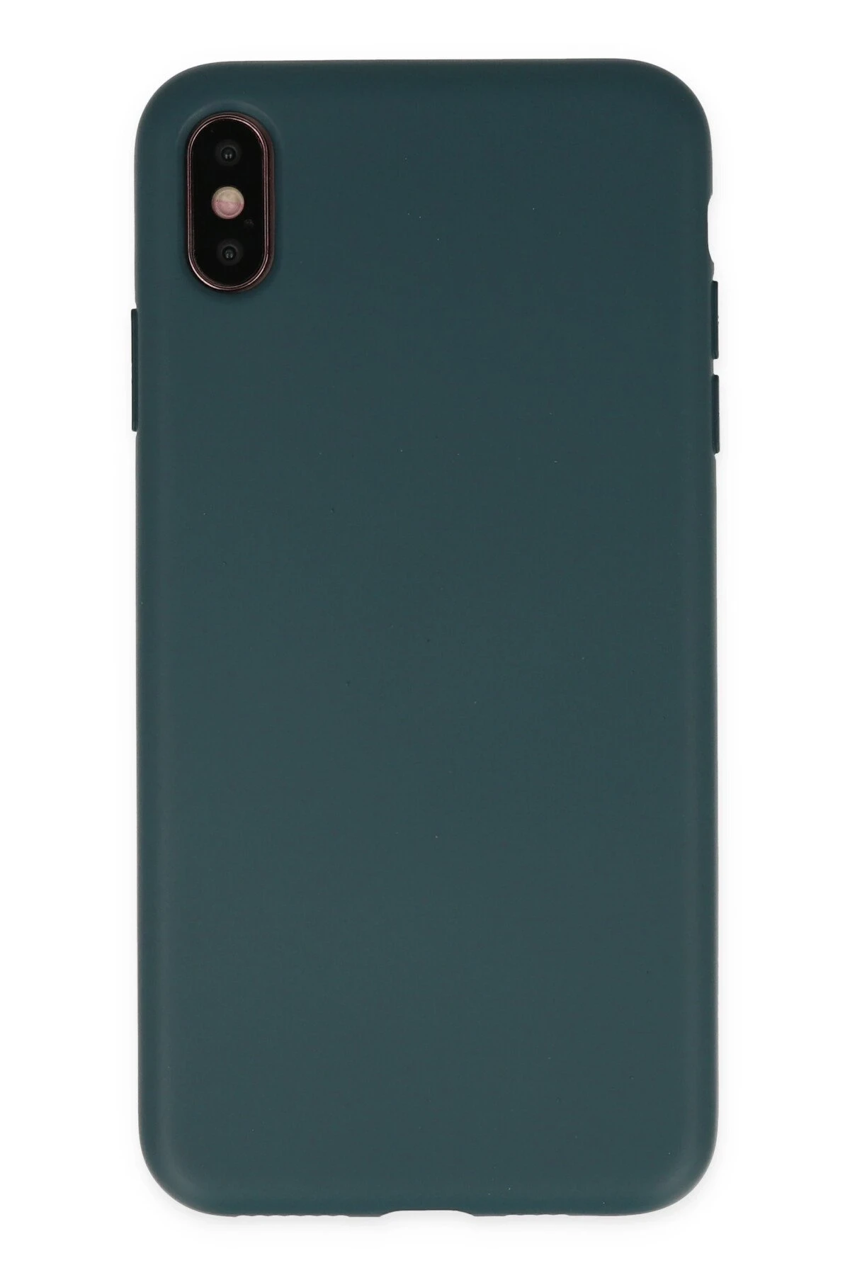 Newface iPhone XS Max Kılıf Nano içi Kadife Silikon - Koyu Yeşil
