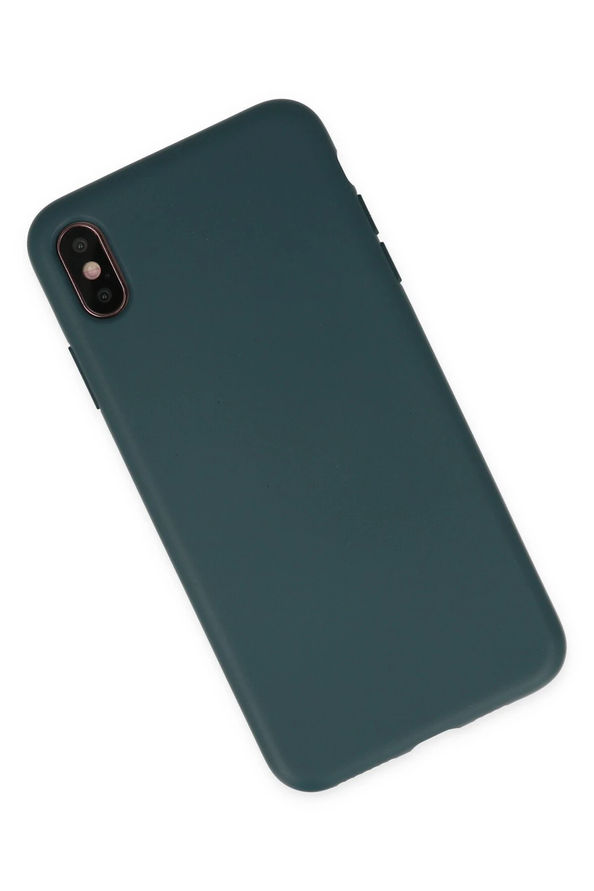 Newface iPhone XS Max Kılıf Nano içi Kadife Silikon - Koyu Yeşil