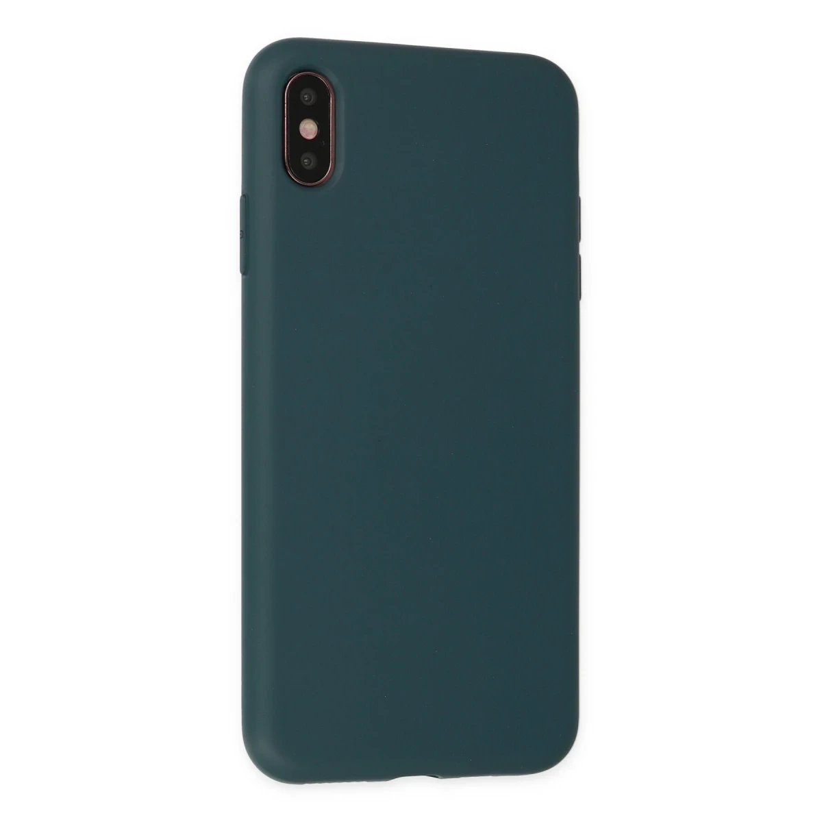 Newface Apple iPhone XS Max Kılıf Nano içi Kadife Silikon - Koyu Yeşil — görsel 6