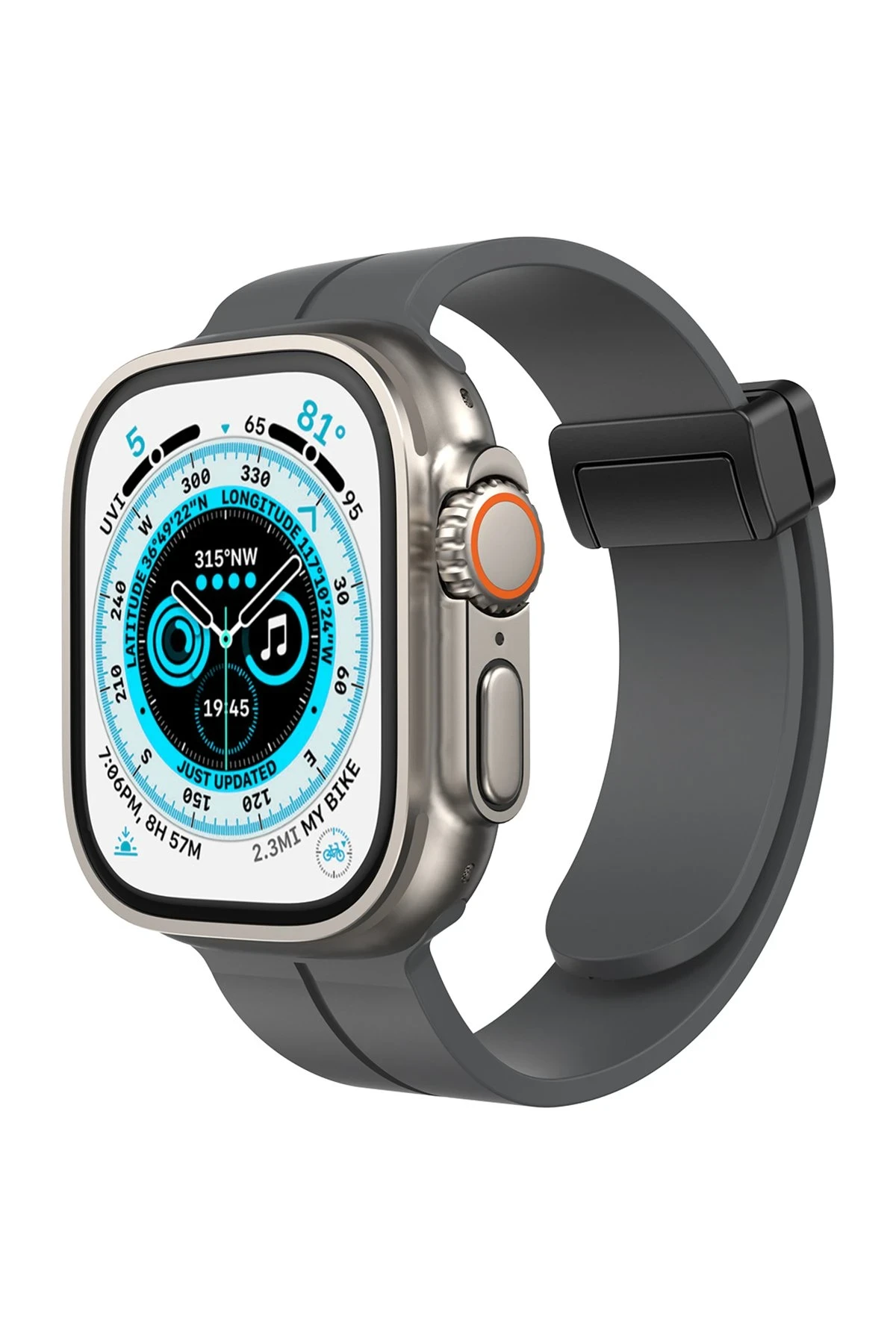 Newface Apple Watch 38mm KR412 Elegance Stylısh Kordon - Füme