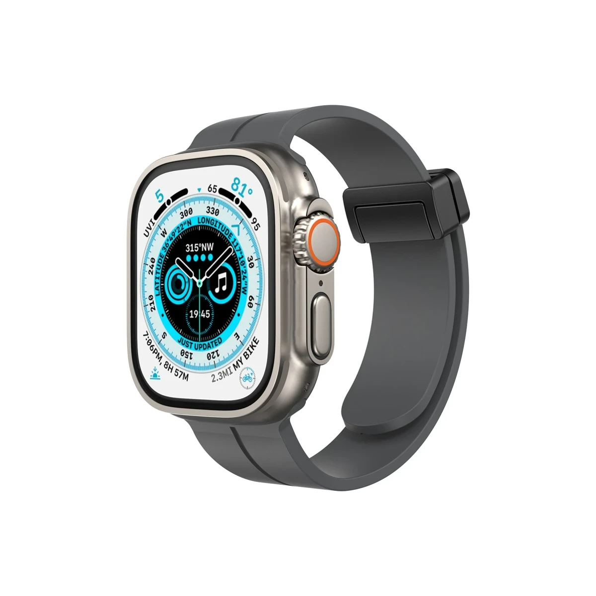 Newface Apple Watch 42mm KR412 Elegance Stylısh Kordon - Füme