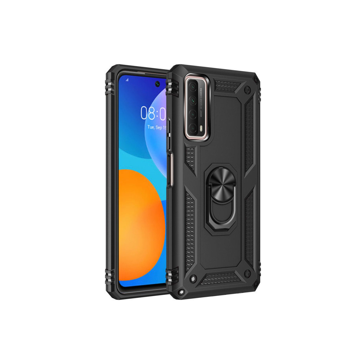 Newface Huawei P Smart 2021 Kılıf Sofya Yüzüklü Silikon Kapak - Siyah — görsel 7