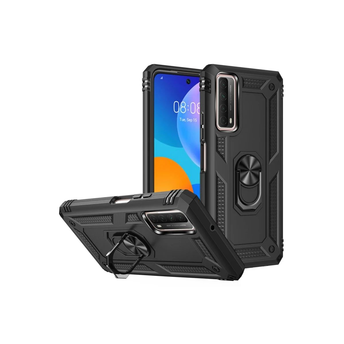 Newface Huawei P Smart 2021 Kılıf Sofya Yüzüklü Silikon Kapak - Siyah — görsel 5