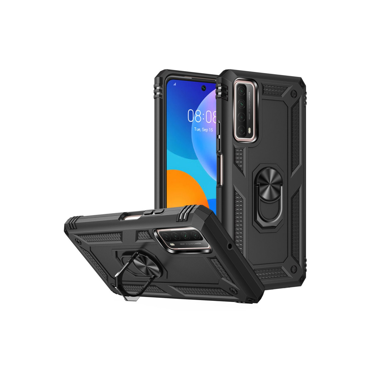 Newface Huawei P Smart 2021 Kılıf Sofya Yüzüklü Silikon Kapak - Siyah — görsel 8