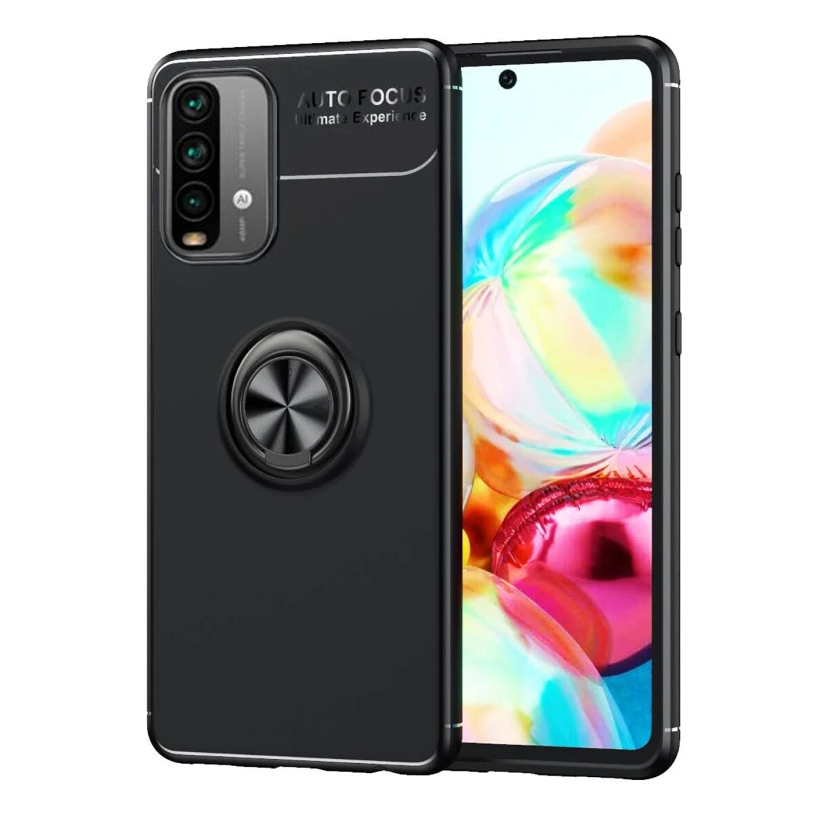 Newface Xiaomi Redmi Note 9 4G Kılıf Range Yüzüklü Silikon - Siyah — görsel 2