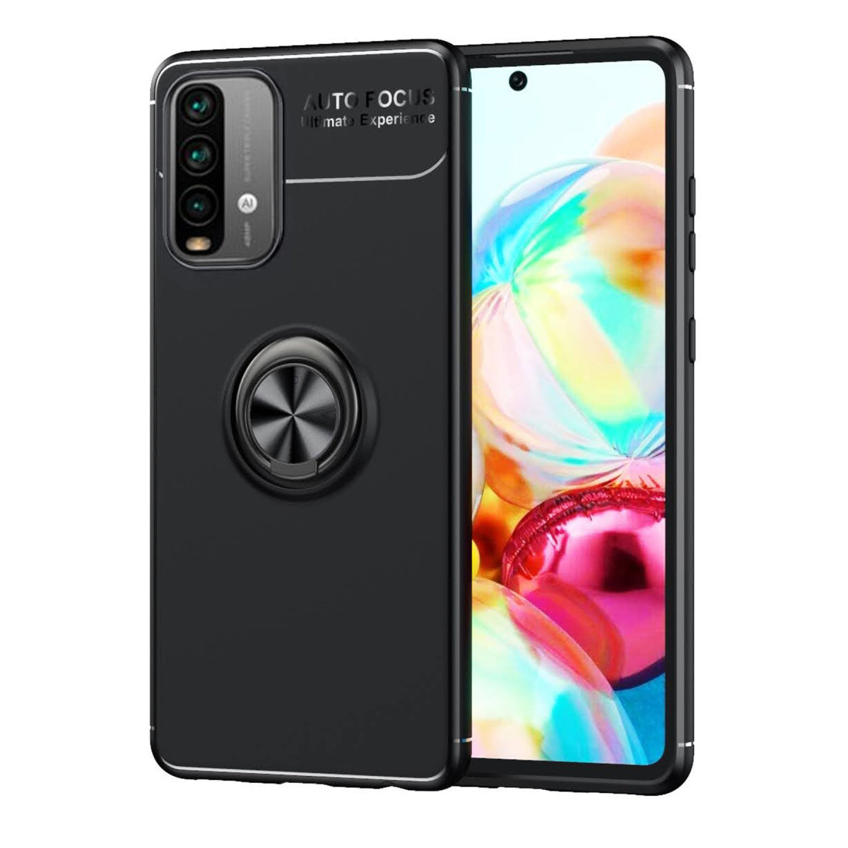 Newface Xiaomi Redmi Note 9 4G Kılıf Range Yüzüklü Silikon - Siyah — görsel 3