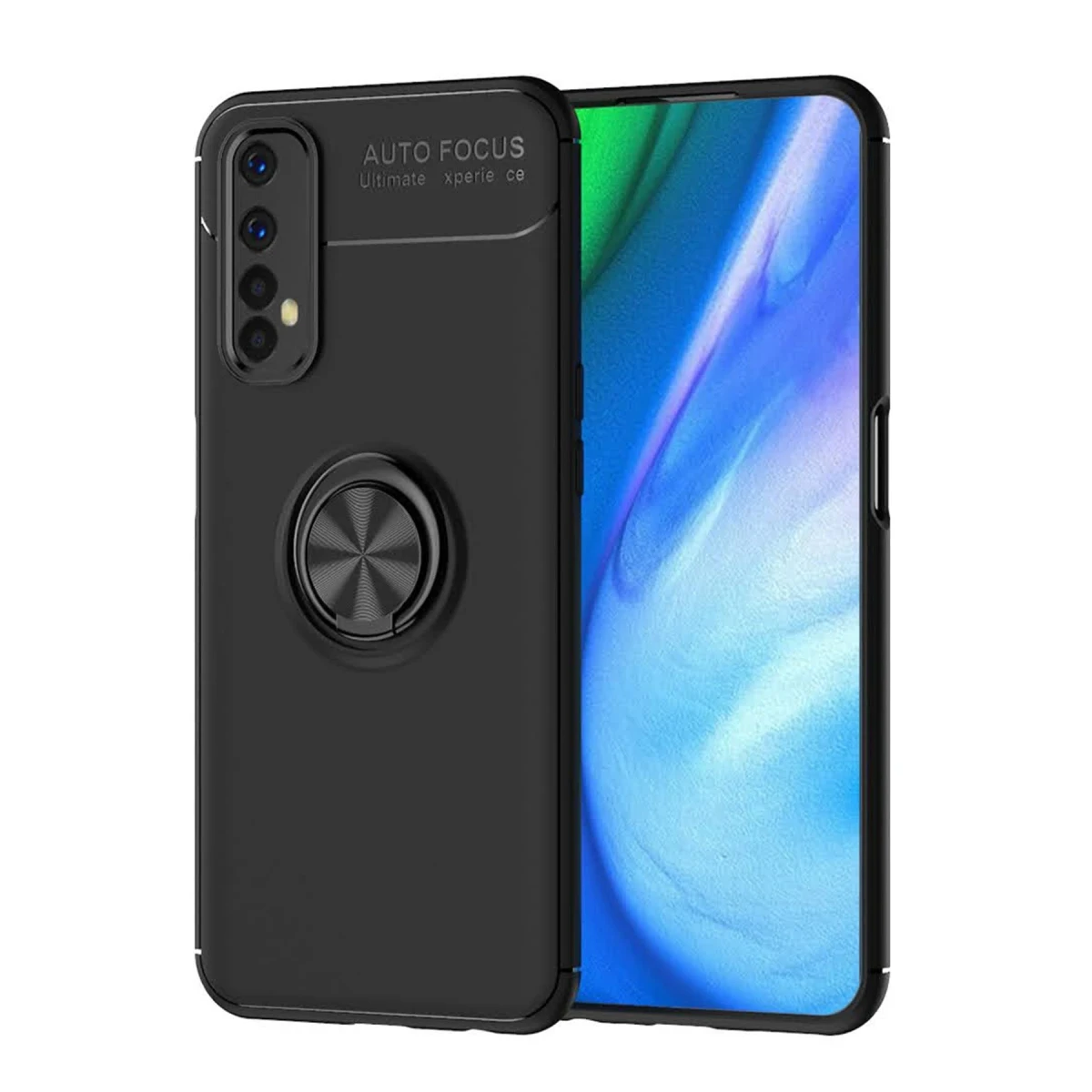 Newface Realme 7 Kılıf Range Yüzüklü Silikon - Siyah — görsel 2