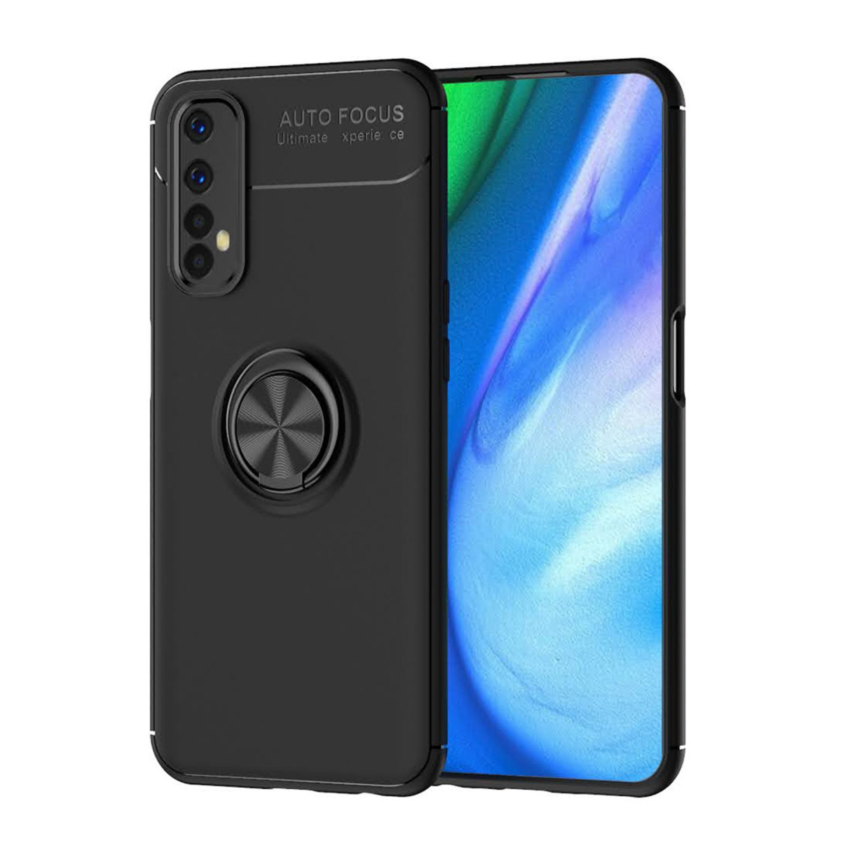 Newface Realme 7 Kılıf Range Yüzüklü Silikon - Siyah — görsel 3