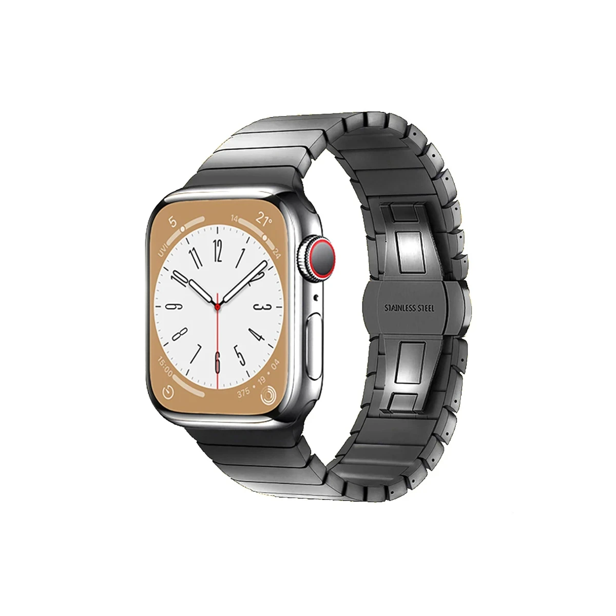 Newface Apple Watch 42mm KR413 Fine Steel Kordon - Füme