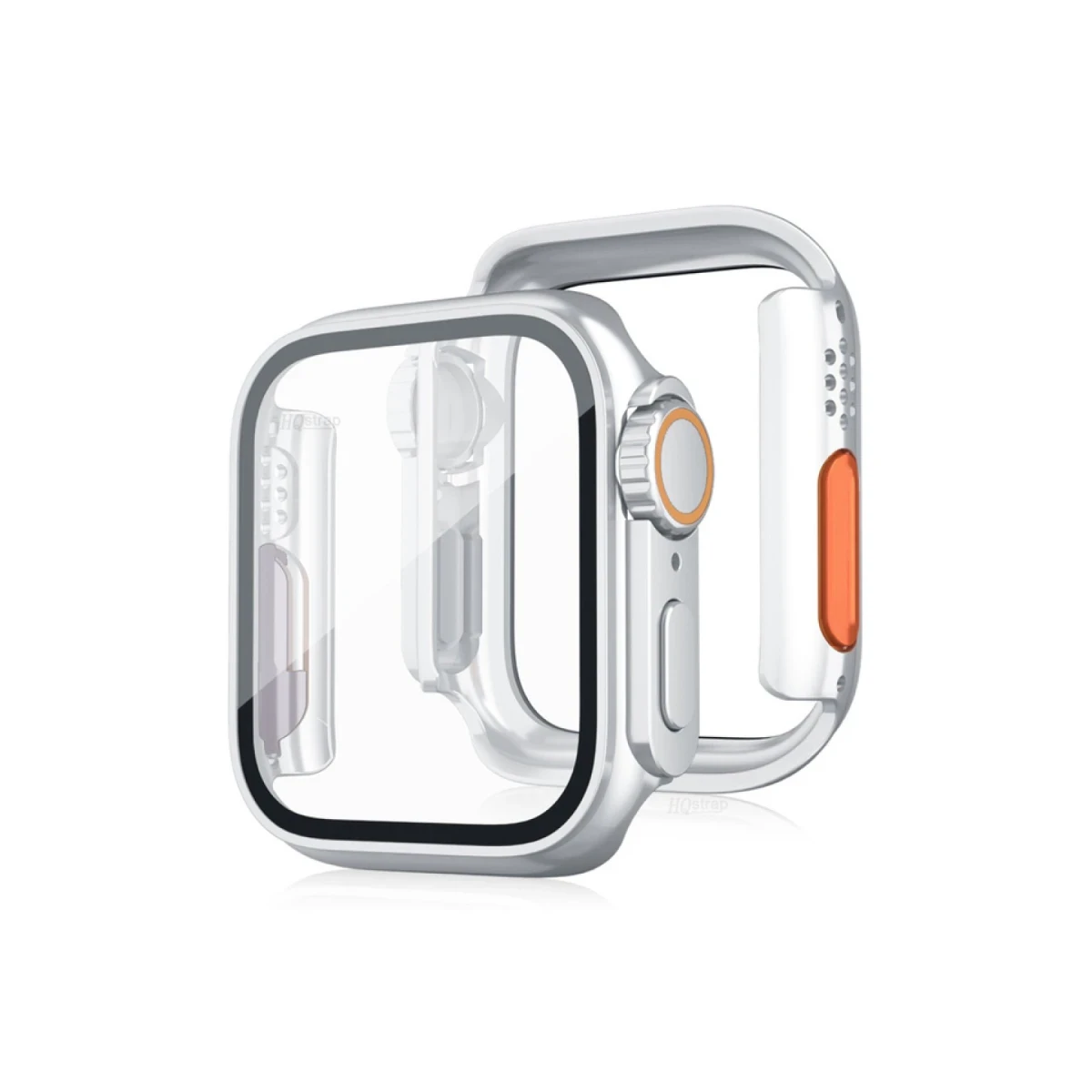 Apple Watch 44mm Watch 49mm Kasa Dönüştürücü ve Ekran Koruyucu - Gümüş