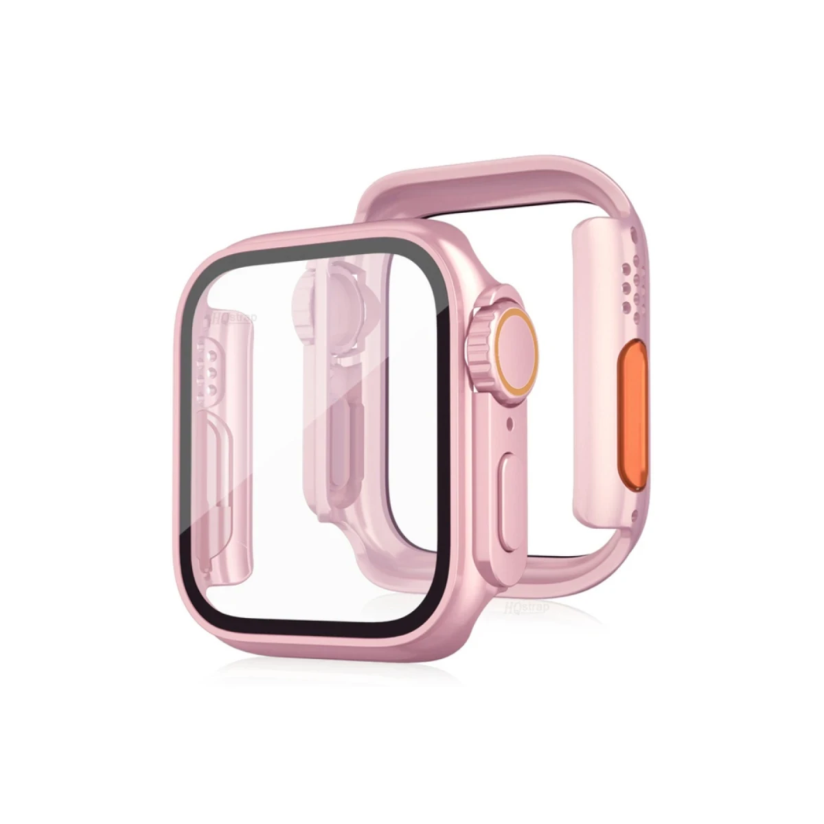 Apple Watch 44mm Watch 49mm Kasa Dönüştürücü ve Ekran Koruyucu - Rose Gold