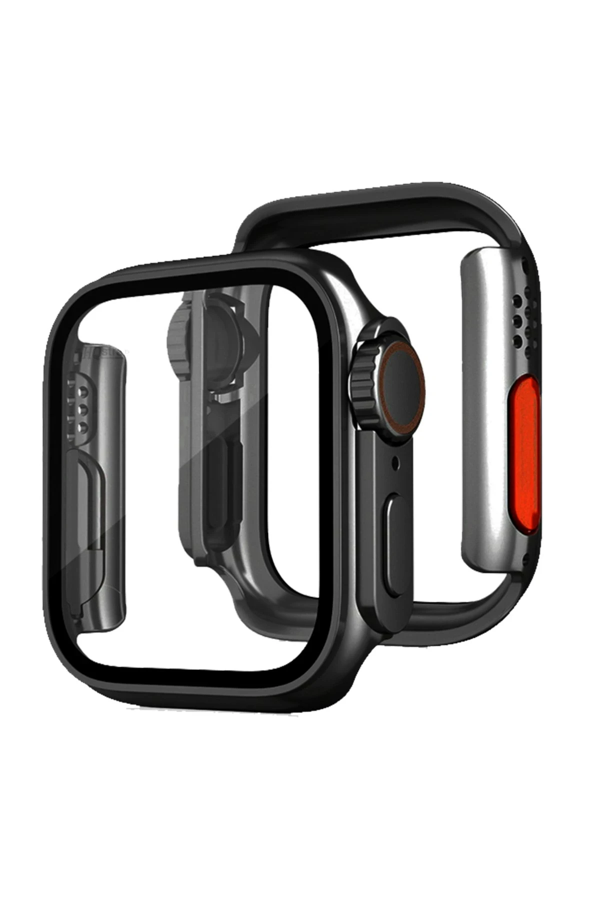 Newface Apple Watch 45mm Watch 49mm Kasa Dönüştürücü ve Ekran Koruyucu - Siyah