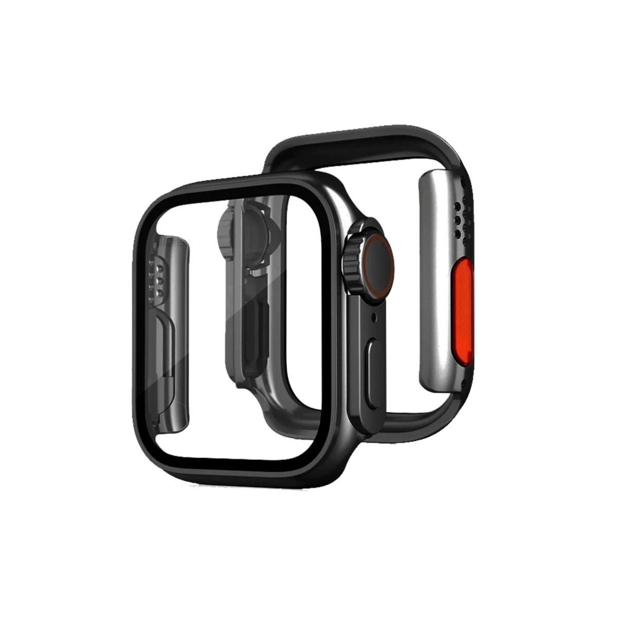 Newface Apple Watch 45mm Watch 49mm Kasa Dönüştürücü ve Ekran Koruyucu - Siyah — görsel 2