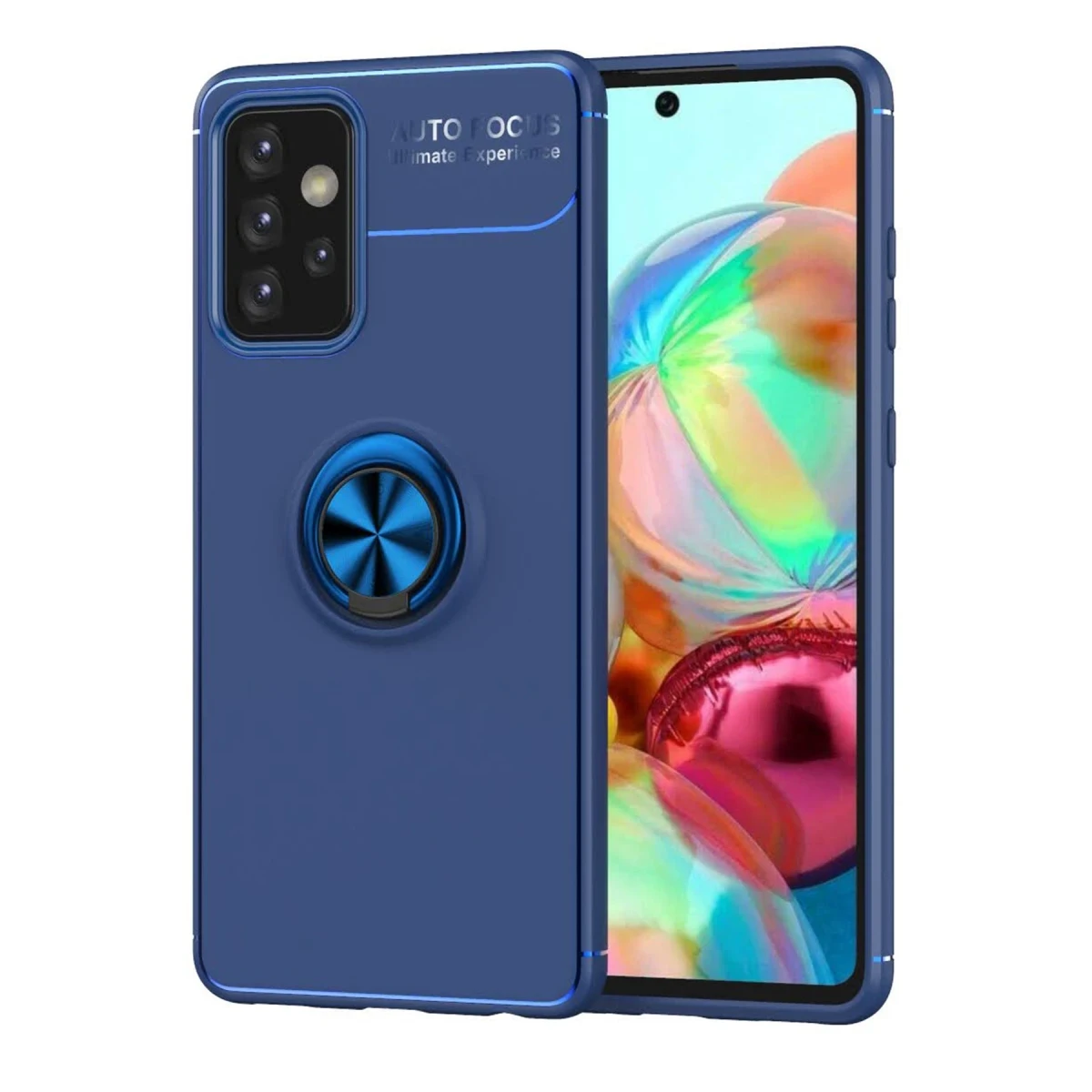 Newface Samsung Galaxy A72 Kılıf Range Yüzüklü Silikon - Mavi — görsel 2