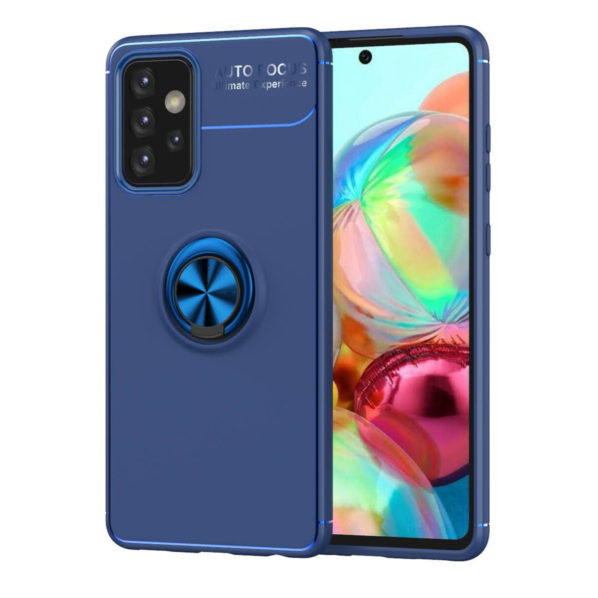 Newface Samsung Galaxy A72 Kılıf Range Yüzüklü Silikon - Mavi — görsel 3