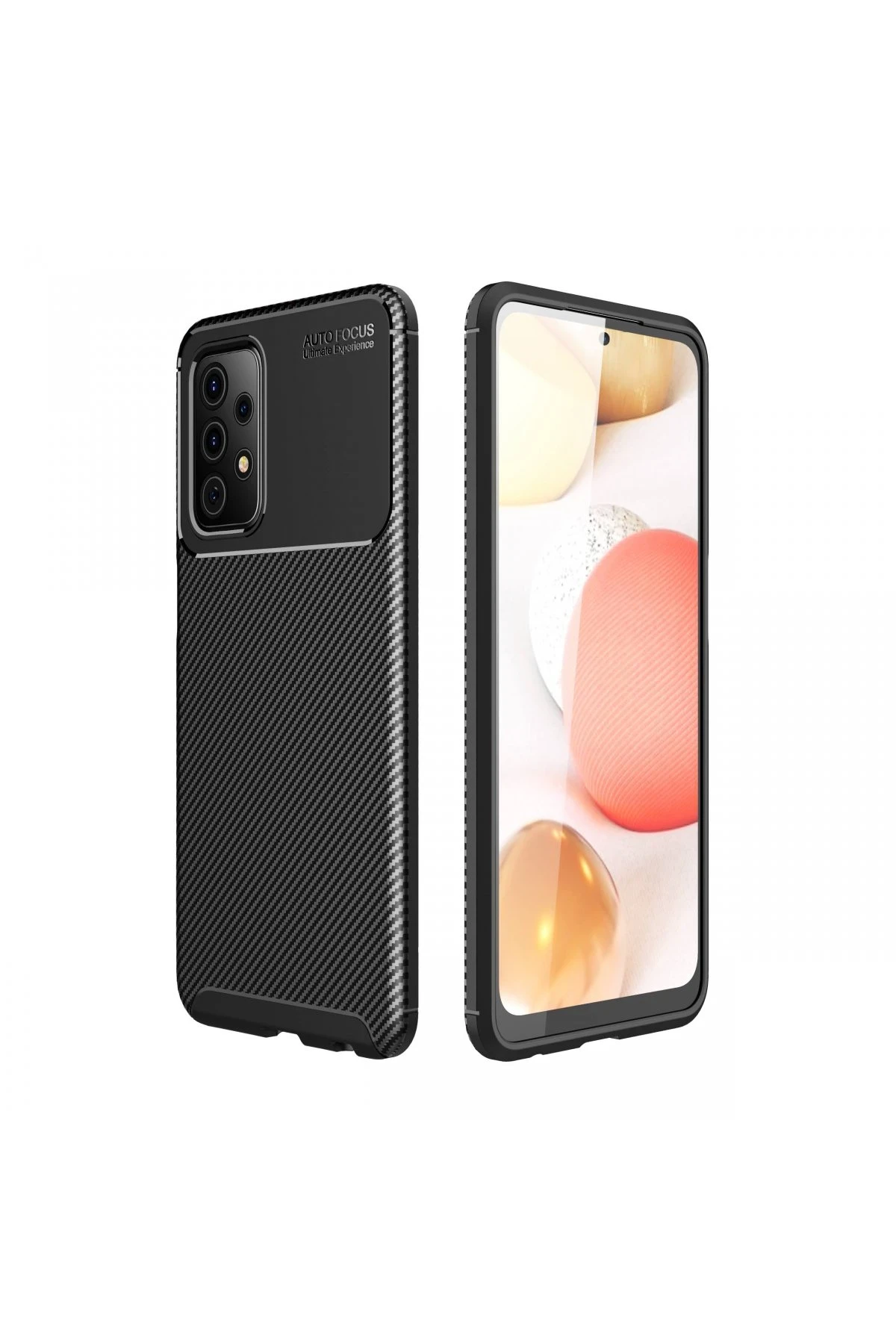 Newface Samsung Galaxy A52 Kılıf Auto Focus Karbon Kapak - Siyah