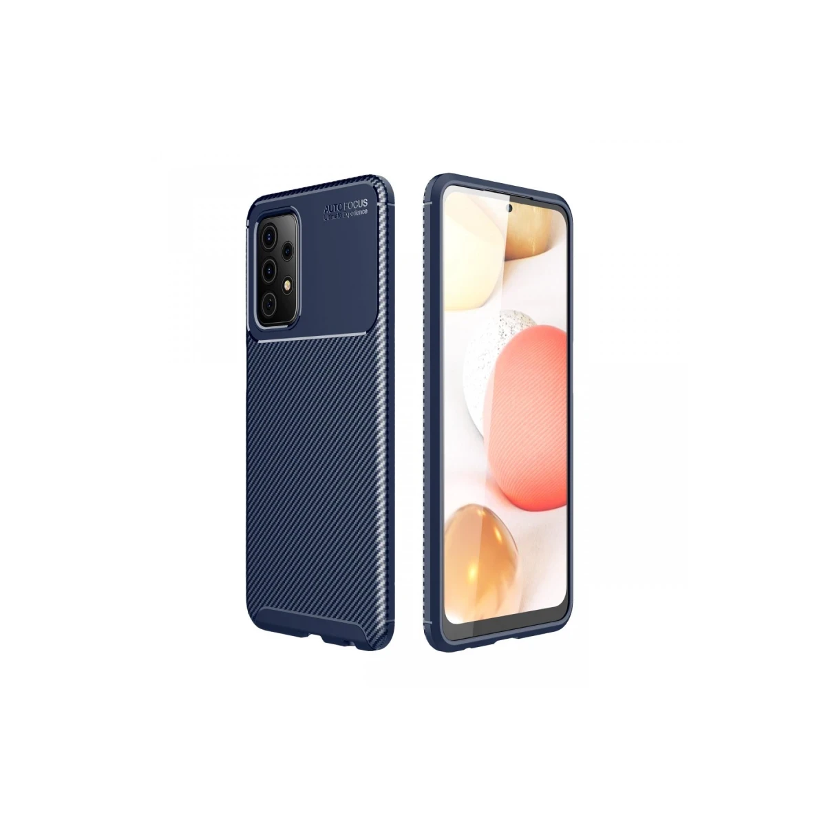 Newface Samsung Galaxy A72 Kılıf Auto Focus Karbon Kapak - Lacivert