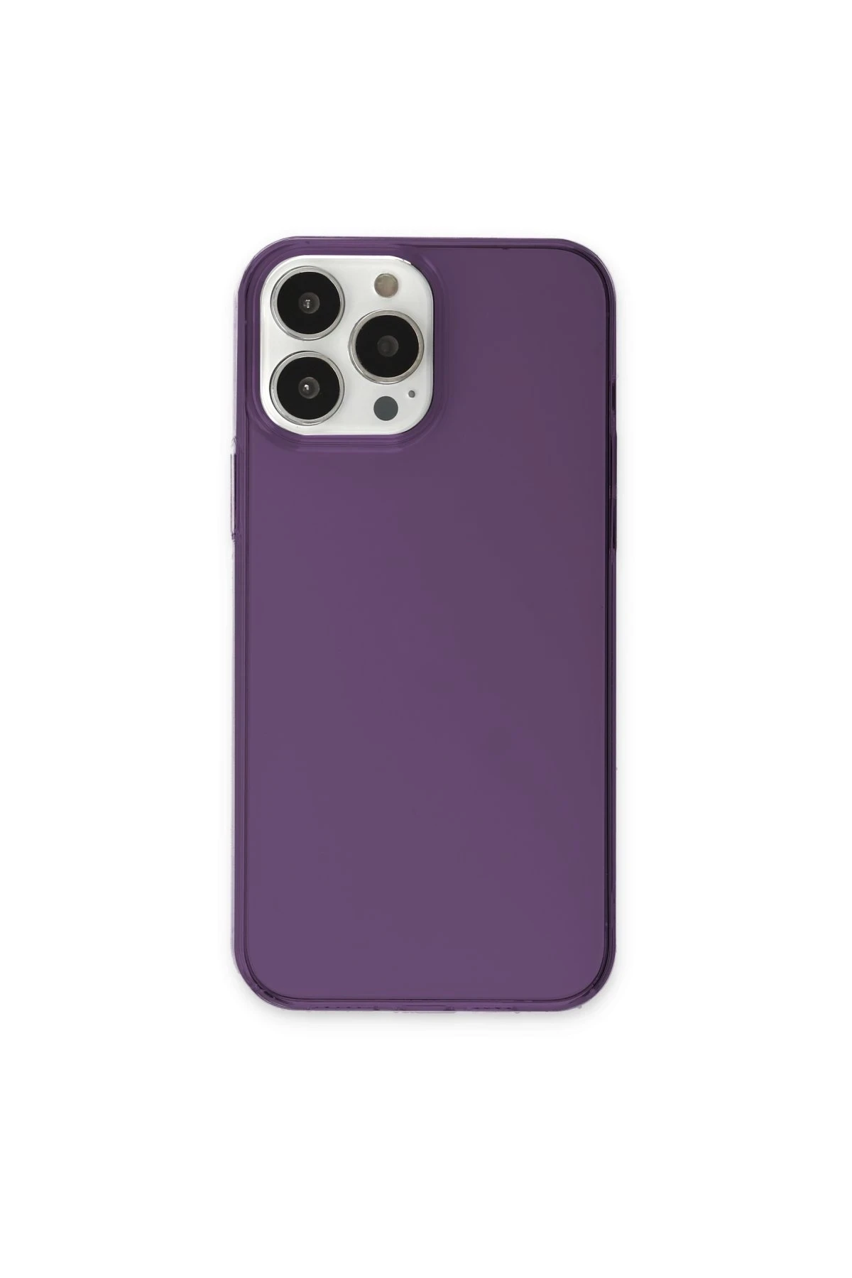 Newface iPhone 13 Pro Max Kılıf Pc Sert Şeffaf Kapak - Mor