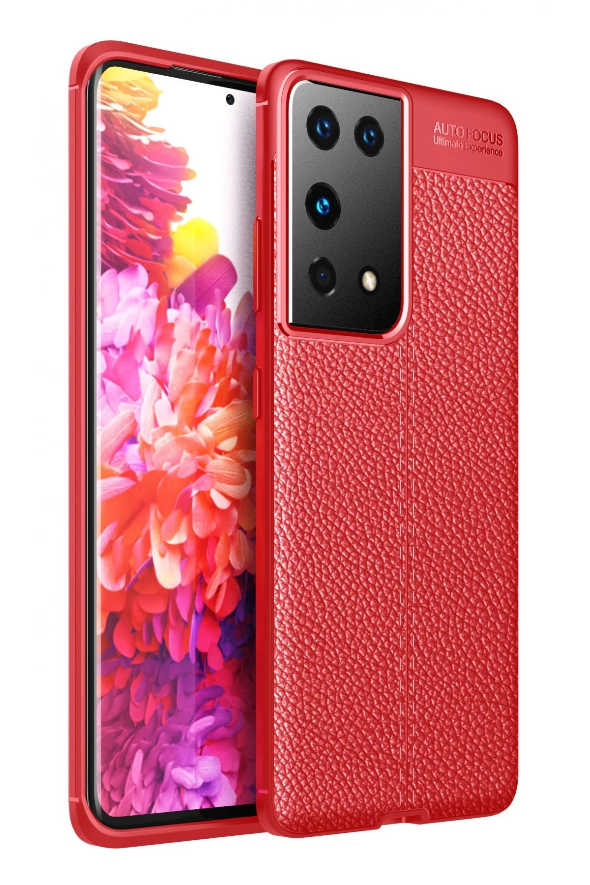 Newface Samsung Galaxy S21 Ultra Kılıf Auto Focus Kapak - Kırmızı