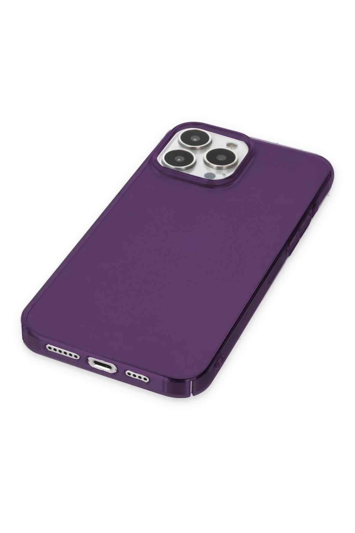 Newface iPhone 13 Pro Max Kılıf Pc Sert Şeffaf Kapak - Mor