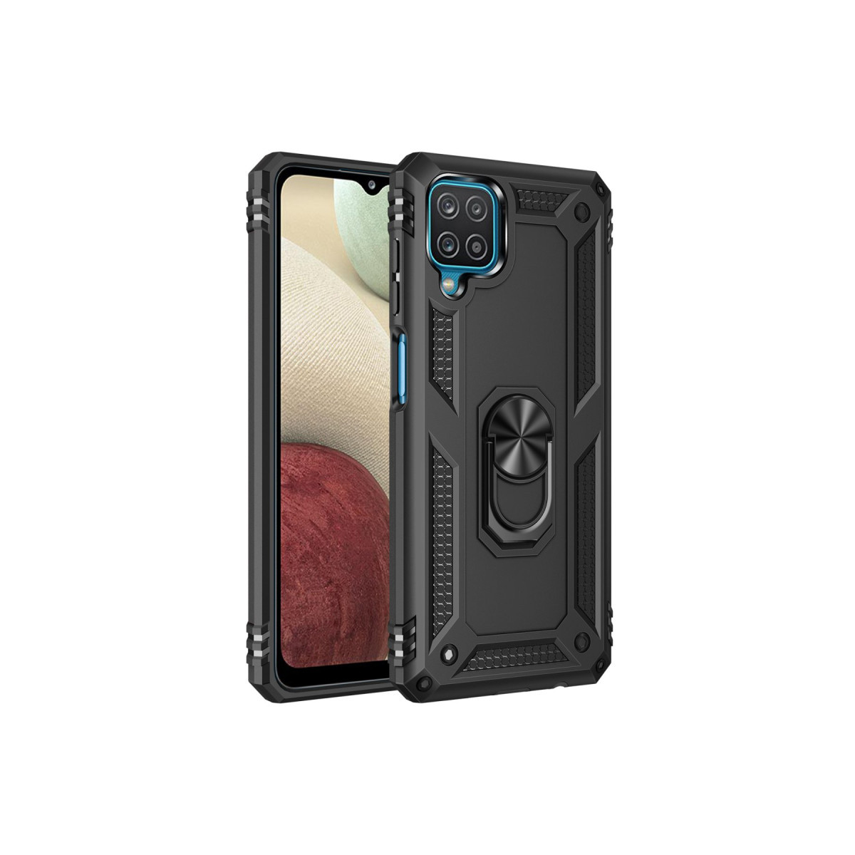 Newface Samsung Galaxy A12 Kılıf Sofya Yüzüklü Silikon Kapak - Siyah — görsel 7