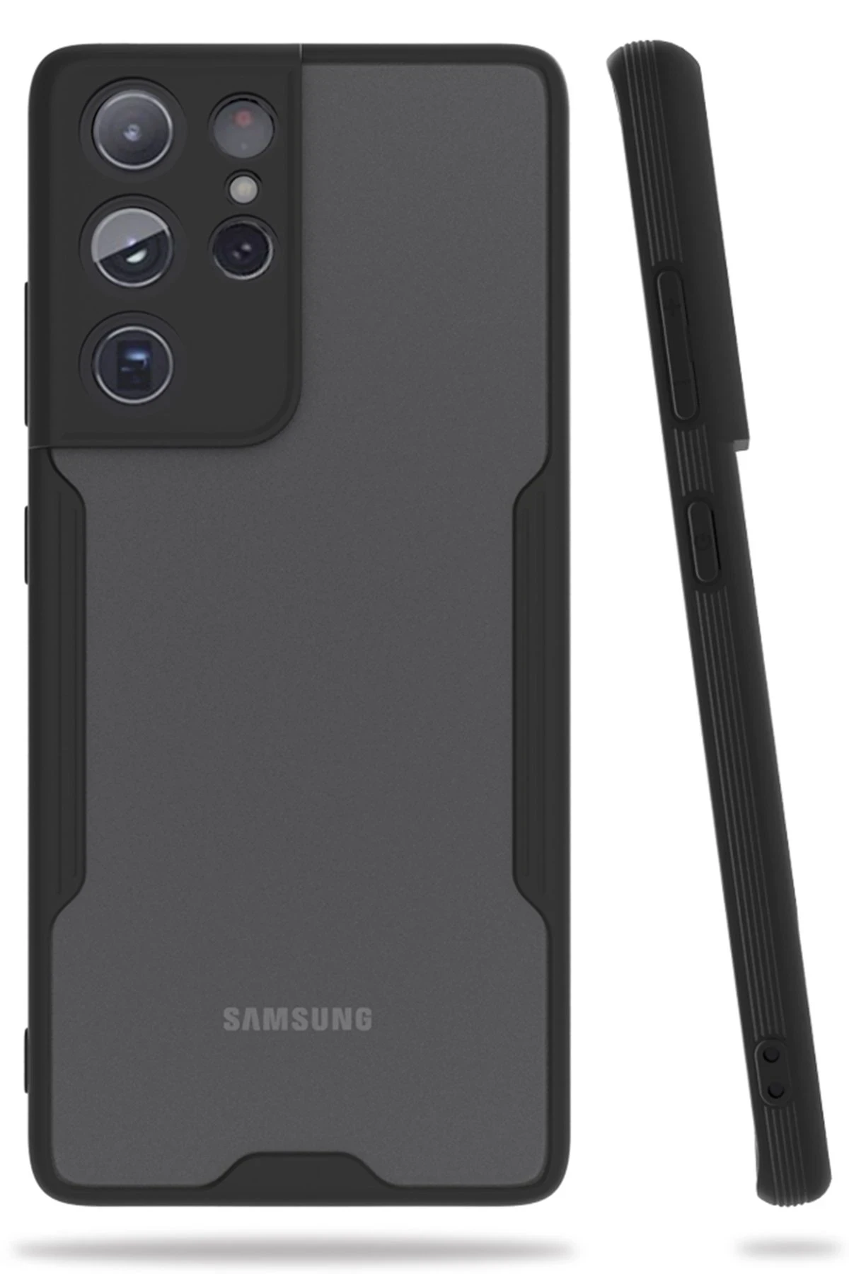 Newface Samsung Galaxy S21 Ultra Kılıf Platin Silikon - Siyah