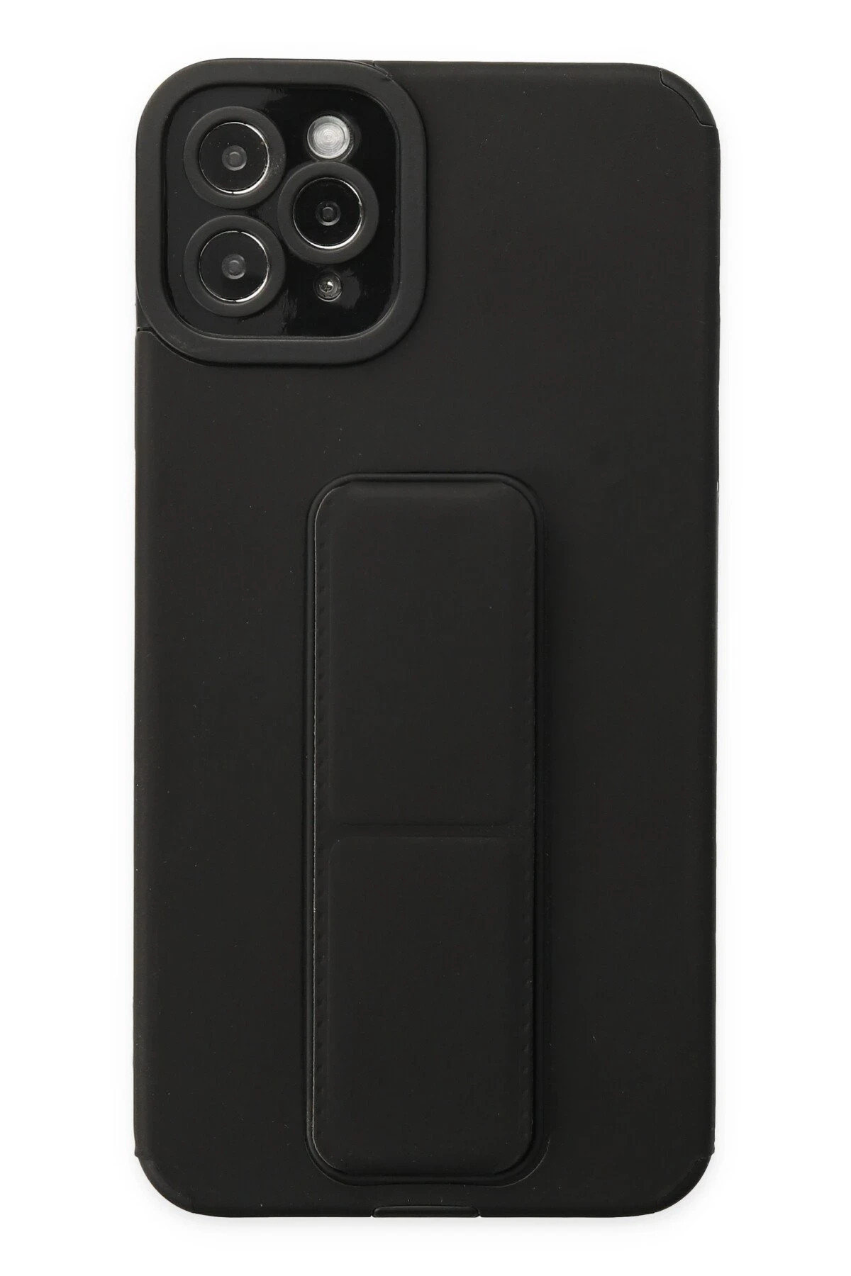 Newface Apple iPhone 11 Pro Max Kılıf Mega Standlı Silikon - Siyah