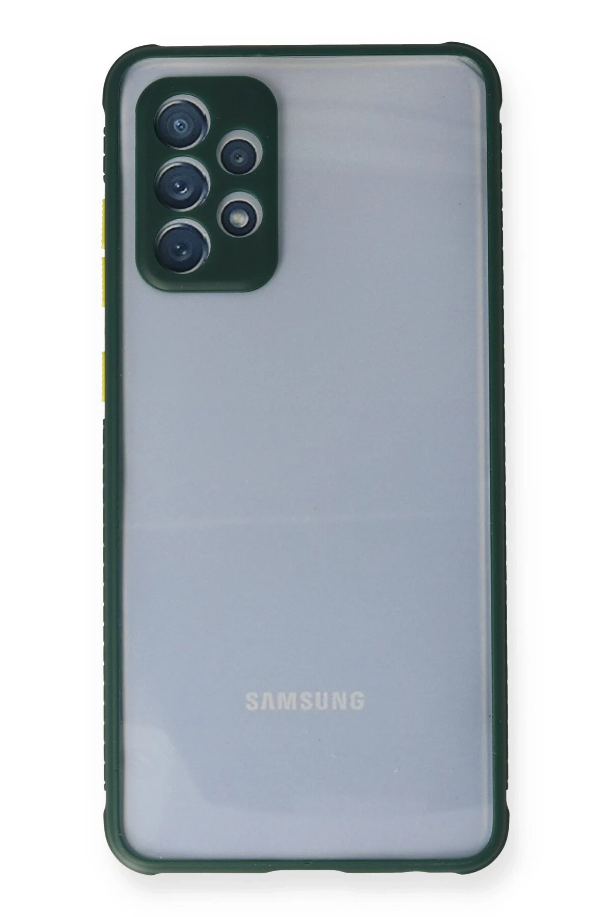 Newface Samsung Galaxy A72 Kılıf Miami Şeffaf Silikon - Koyu Yeşil