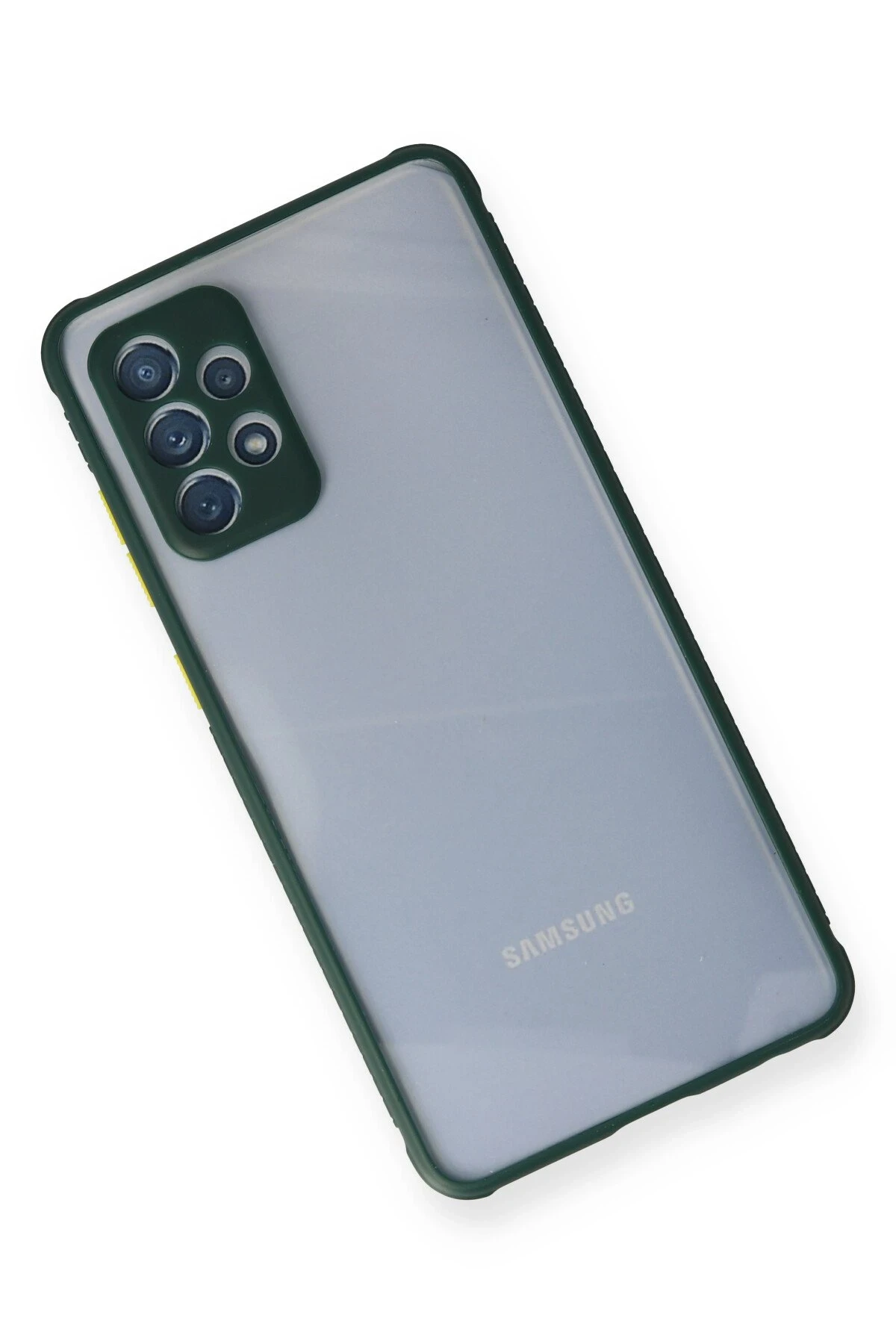 Newface Samsung Galaxy A72 Kılıf Miami Şeffaf Silikon - Koyu Yeşil