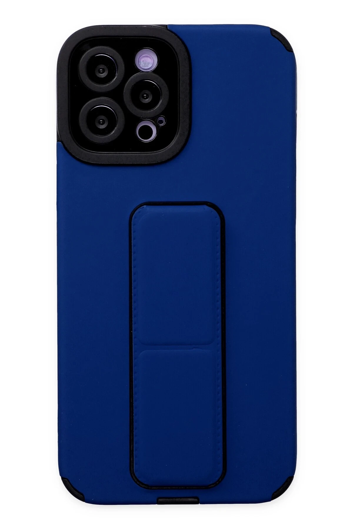 Newface iPhone 12 Pro Max Kılıf Mega Standlı Silikon - Mavi