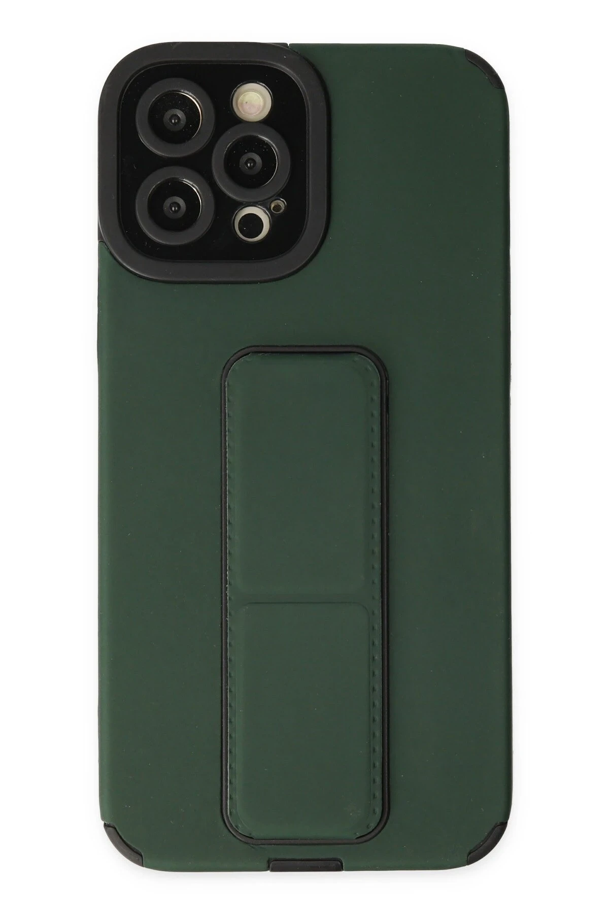 Newface iPhone 12 Pro Max Kılıf Mega Standlı Silikon - Yeşil