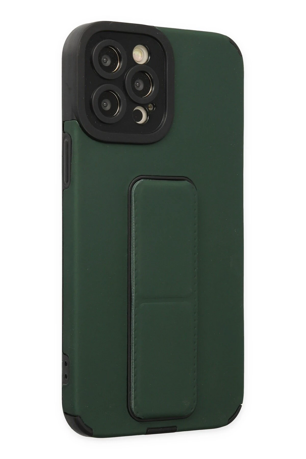 Newface iPhone 12 Pro Max Kılıf Mega Standlı Silikon - Yeşil