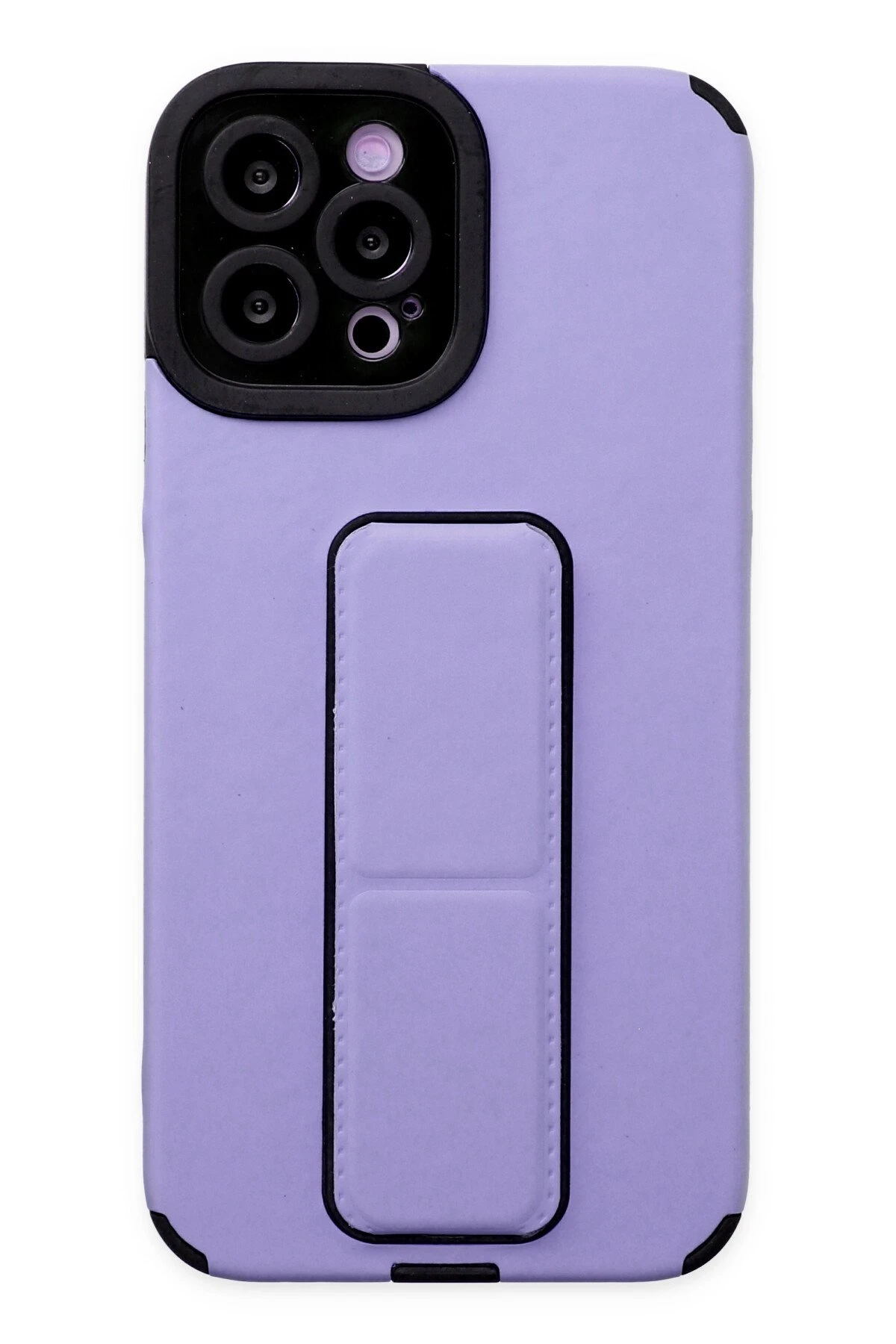Newface iPhone 12 Pro Max Kılıf Mega Standlı Silikon - Lila
