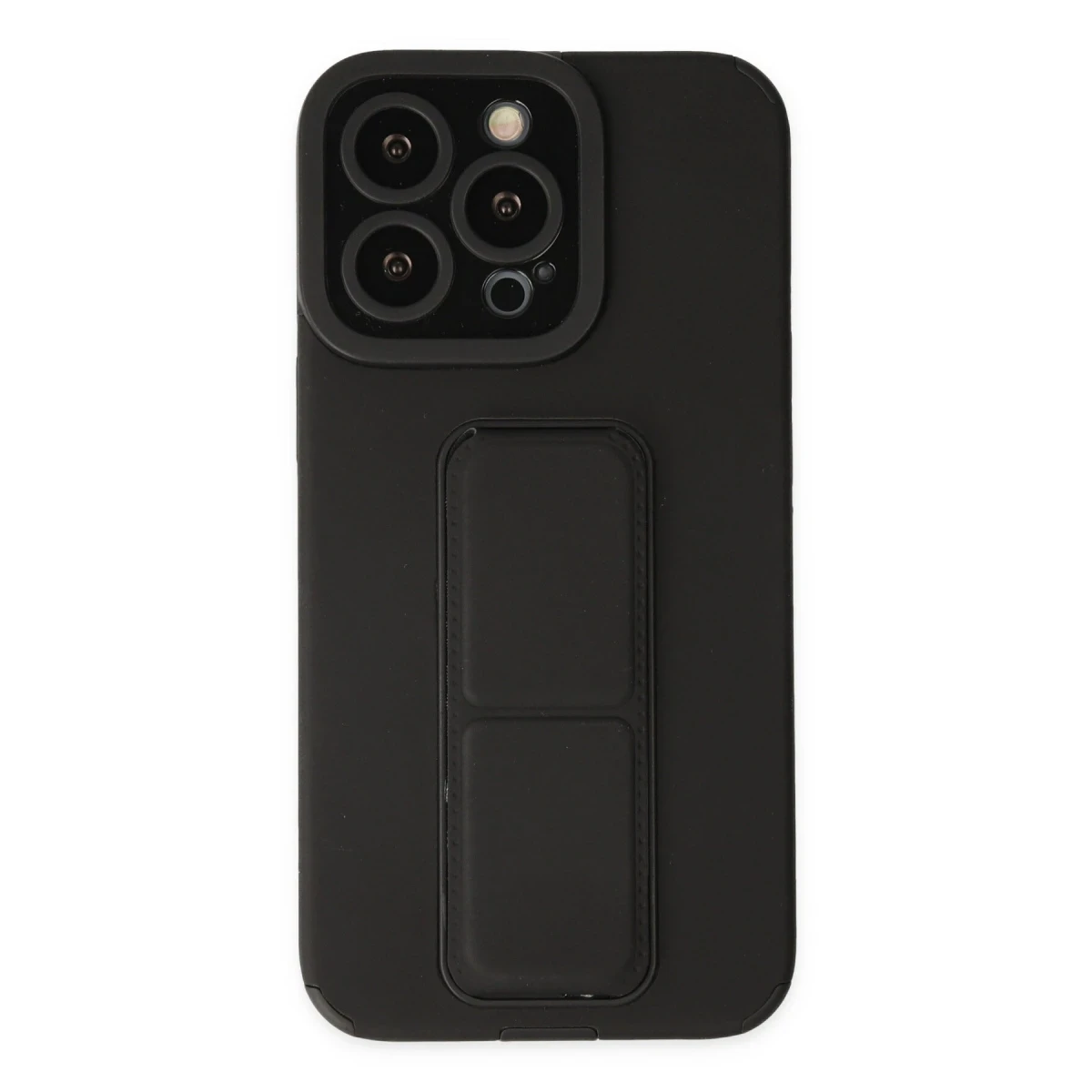 Newface Apple iPhone 13 Pro Kılıf Mega Standlı Silikon - Siyah