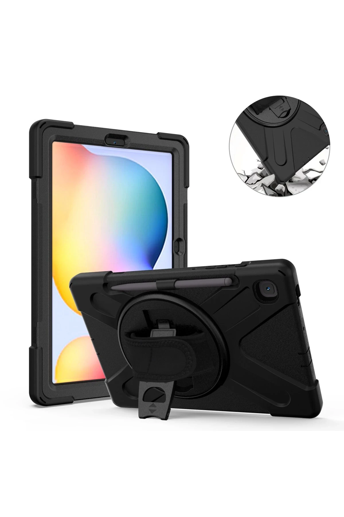 Newface Samsung Galaxy P610 Tab S6 Lite 10.4 Kılıf Amazing Tablet Kapak - Siyah