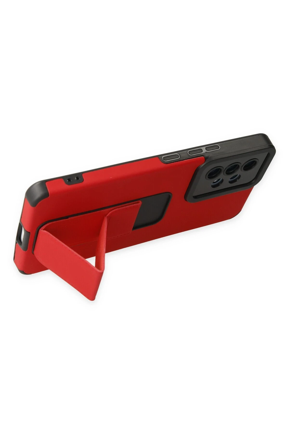 Newface Samsung Galaxy A53 5G Kılıf Mega Standlı Silikon - Kırmızı