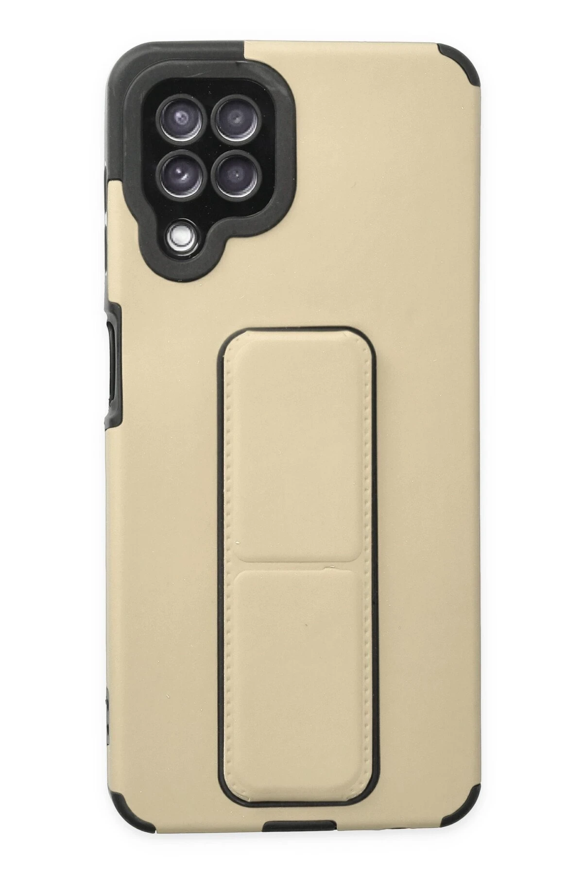 Newface Samsung Galaxy A22 Kılıf Mega Standlı Silikon - Gold