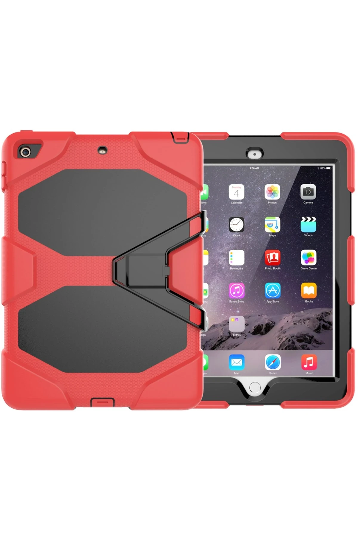Newface iPad 5 Air 9.7 Kılıf Griffin Tablet Kapak - Kırmızı