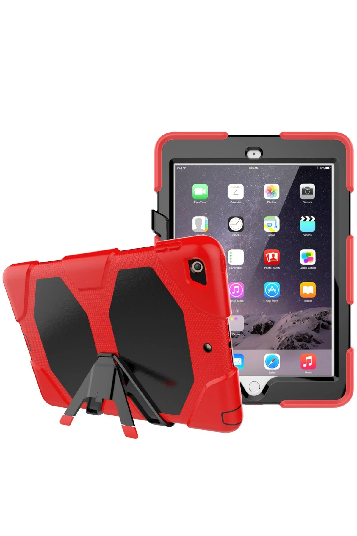 Newface iPad 5 Air 9.7 Kılıf Griffin Tablet Kapak - Kırmızı