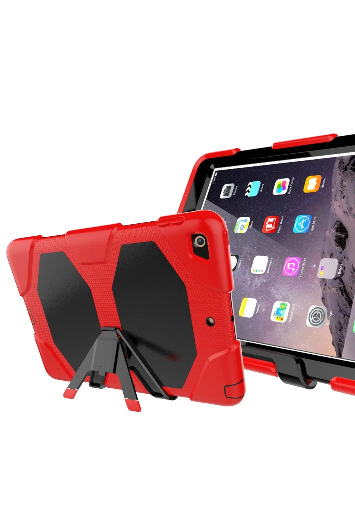 Newface iPad 5 Air 9.7 Kılıf Griffin Tablet Kapak - Kırmızı
