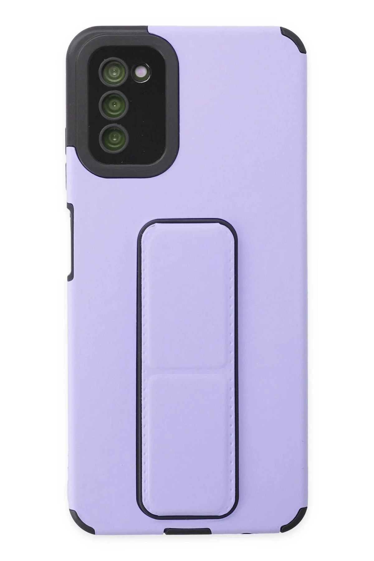 Newface Samsung Galaxy A03S Kılıf Mega Standlı Silikon - Lila