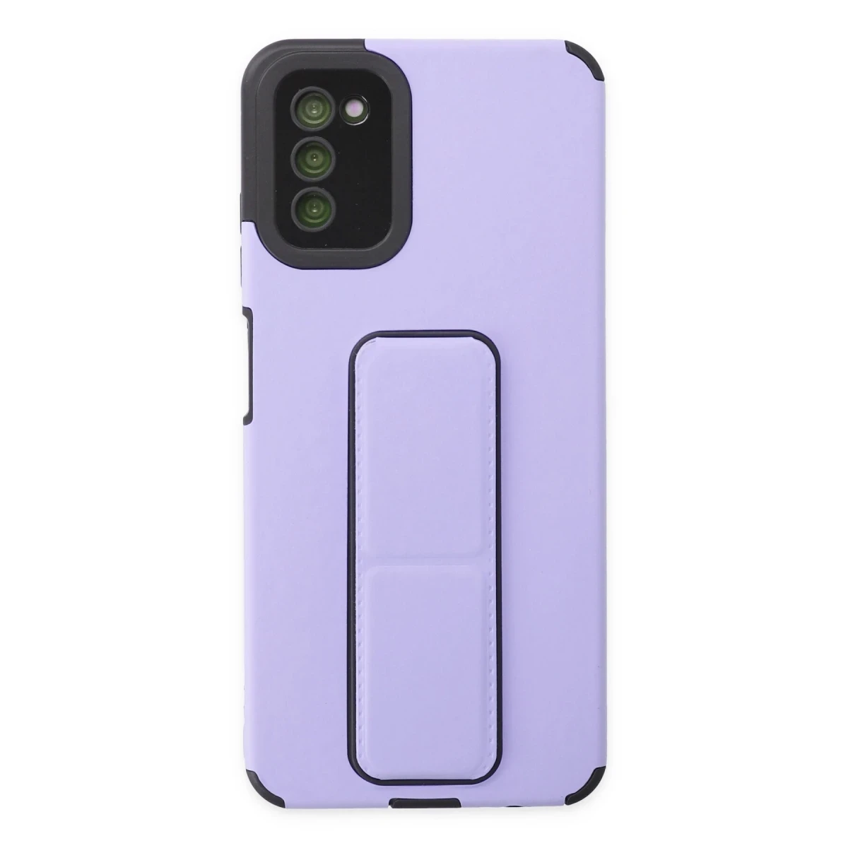 Newface Samsung Galaxy A03S Kılıf Mega Standlı Silikon - Lila
