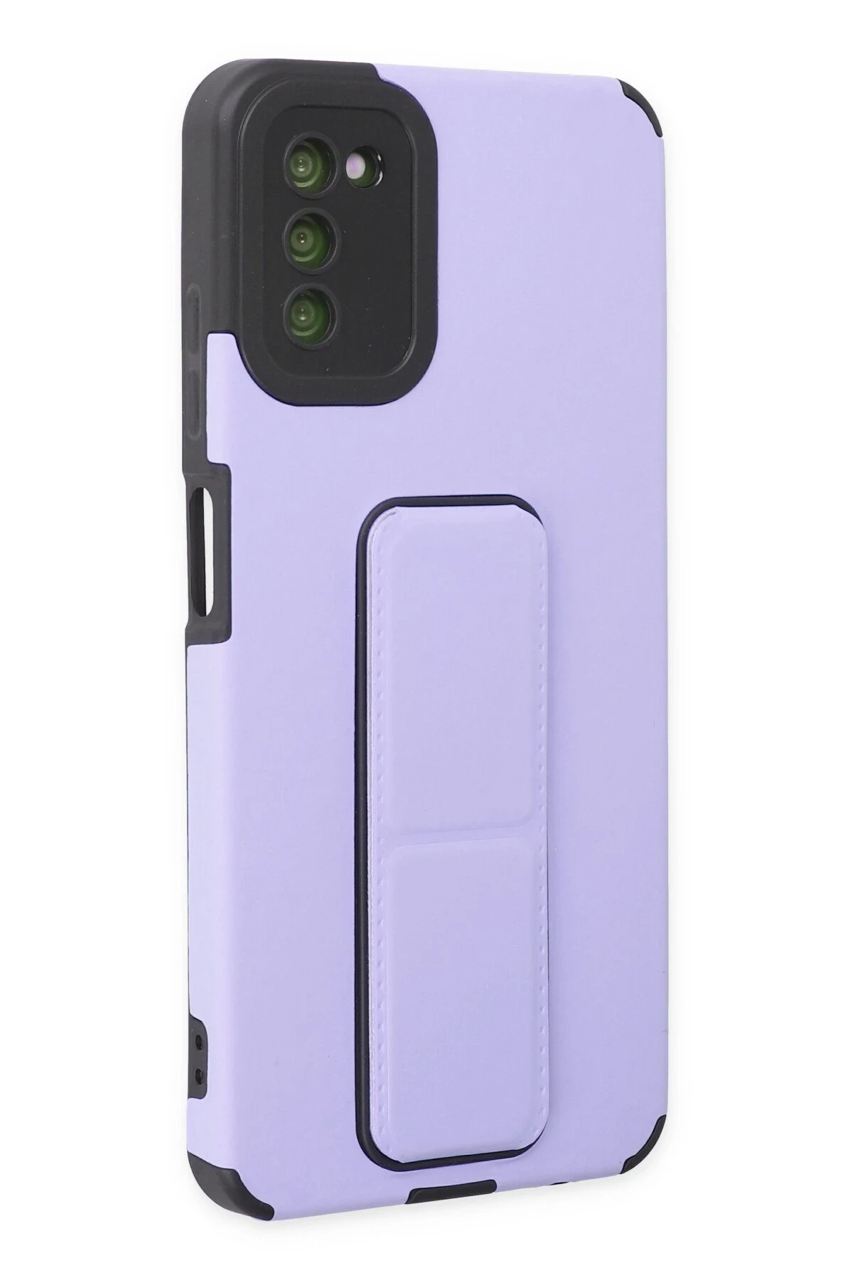 Newface Samsung Galaxy A03S Kılıf Mega Standlı Silikon - Lila
